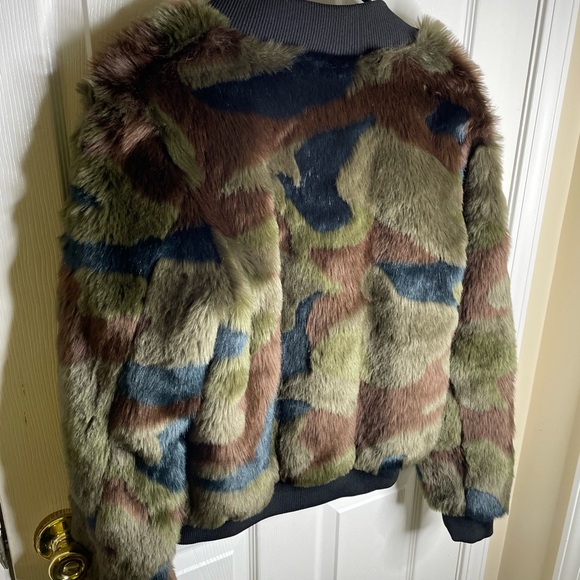 Marrakech Anthropologie Alyssa Camo Bomber Jacket Green/Brown Size Medium - Picture 8 of 11